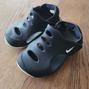 NIKE Unisex Kids Easy On/Off SUNRAY Black Breathable Rubber Summer Shoes